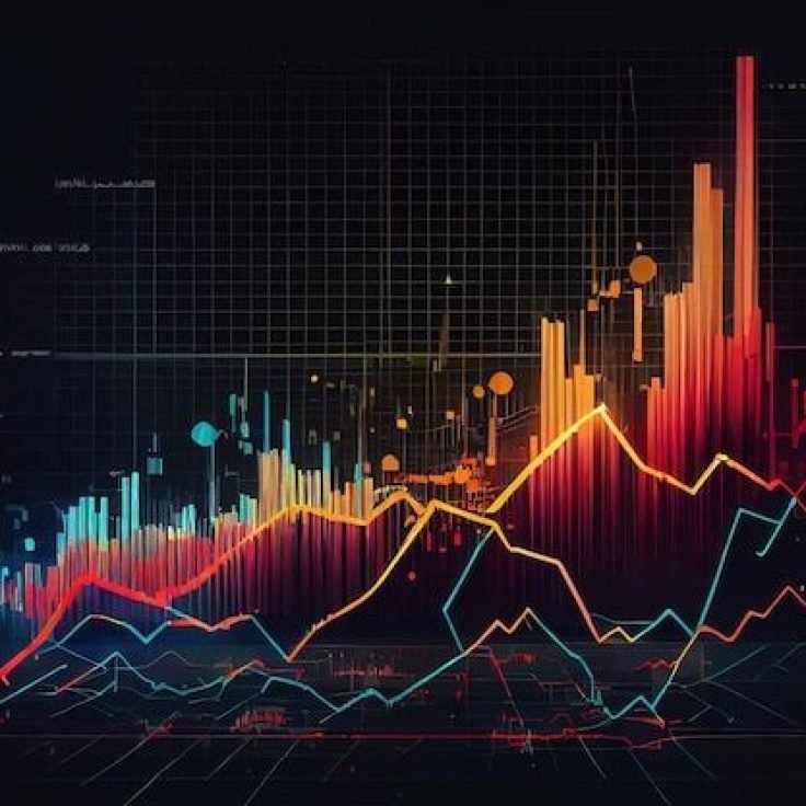 Premium Photo _ Stock market investment trading graph in neon colors Generative AI